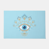 ギリシャ飾の邪悪な目トルコの保護シンボル ドアマット (正面)