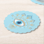 ギリシャ飾の邪悪な目トルコの保護シンボル ペーパーコースター (アングル)