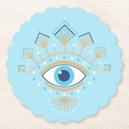 ギリシャ飾の邪悪な目トルコの保護シンボル ペーパーコースター