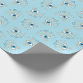 ギリシャ飾の邪悪な目トルコの保護シンボル ラッピングペーパー (角)