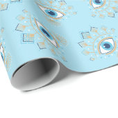 ギリシャ飾の邪悪な目トルコの保護シンボル ラッピングペーパー (ロールコーナー)