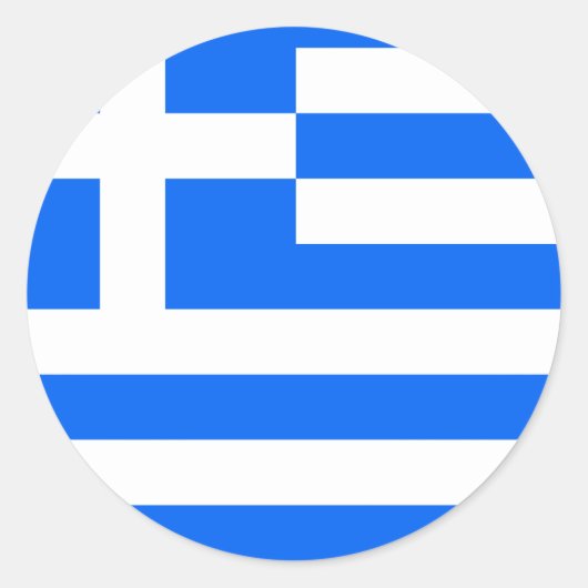 ギリシャ高品質国旗 ラウンドシール (正面)