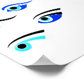 ギリシャ魚釣りボートアイシンボル ポスター (角)