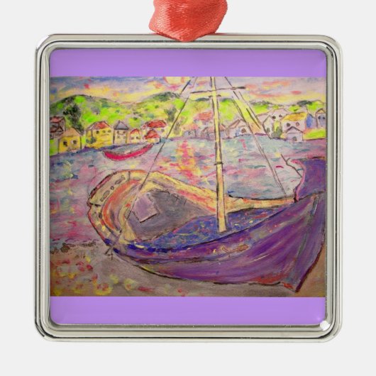 ギリシャ魚釣り村 メタルオーナメント (正面)