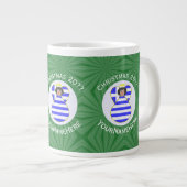 ギリシャ黒髪エンジェルクリスマスフラッグパーソナル ジャンボコーヒーマグカップ (正面右)