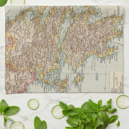 ギリシャ4 キッチンタオル (折り畳み)