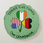 ギリシャ アイルランド アメリカの旗 シャムロック カスタマイズ ラウンドクッション (裏面)