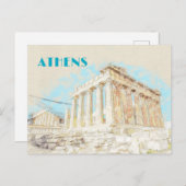 ギリシャ・アテネのアクロポリス・ヒル ポストカード (正面/裏面)