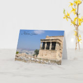 ギリシャ,アテネのカリアティッドのポーチ – カード (黄色い花)