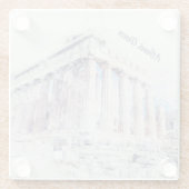 ギリシャ，アテネのパルテノン神殿 | トラベルアート ガラスコースター (裏面)