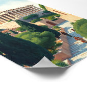 ギリシャ アテネの水彩画イラスト 旅行 ポスター (角)