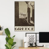 ギリシャ・アテネヴィンテージ旅行ポスターアドレトロ ポスター (ホームオフィス)