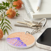 ギリシャ，アテネ旅行アート，オレンジ キーホルダー (正面右)