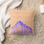 ギリシャ,アテネ旅行アート,オレンジ クッション (ブランケット)