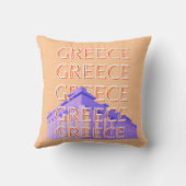 ギリシャ,アテネ旅行アート,オレンジ クッション (裏面)