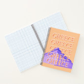 ギリシャ，アテネ旅行アート，オレンジ ノートブック (内部)