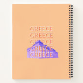 ギリシャ，アテネ旅行アート，オレンジ ノートブック (裏面)