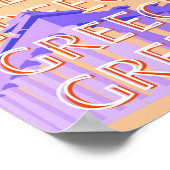 ギリシャ，アテネ旅行アート，オレンジ ポスター (角)