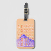 ギリシャ,アテネ旅行アート,オレンジ ラゲッジタグ (正面縦)