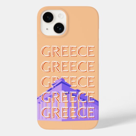 ギリシャ,アテネ旅行アート,オレンジ Case-Mate iPhoneケース (裏面)