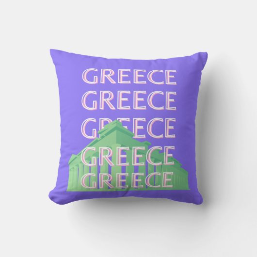ギリシャ、アテネ旅行アート クッション (正面)