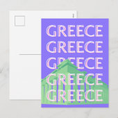 ギリシャ、アテネ旅行アート シーズンポストカード (正面/裏面)