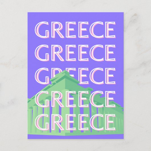 ギリシャ、アテネ旅行アート シーズンポストカード (正面)