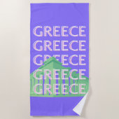 ギリシャ、アテネ旅行アート ビーチタオル (正面)