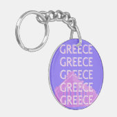 ギリシャ，アテネ旅行アート，レトロ旅行アート キーホルダー (正面左)