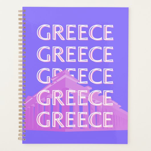 ギリシャ，アテネ旅行アート，レトロ旅行アート プランナー手帳 (正面)