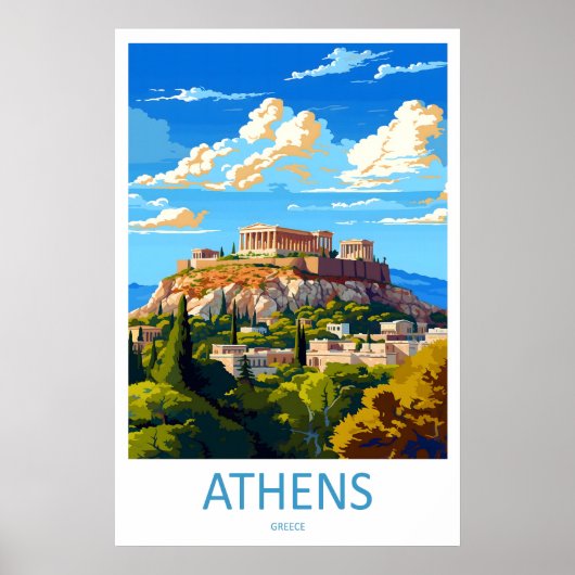 ギリシャ・アテネ旅行ポスター 昔のスキー 国立 ポスター (正面)