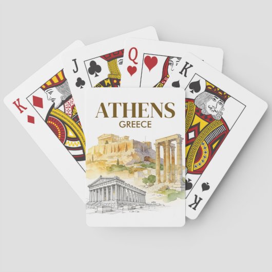 ギリシャ・アテネ水彩スケッチ旅行 アクロポリス トランプ (裏面)