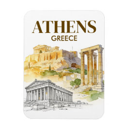 ギリシャ・アテネ水彩画スケッチ旅行 マグネット