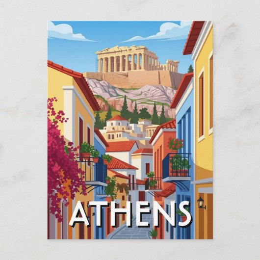 ギリシャ アテネ プラカ 旅行 ポストカード (正面)