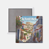 ギリシャ アテネ プラカ 旅行 マグネット (正面/裏面)
