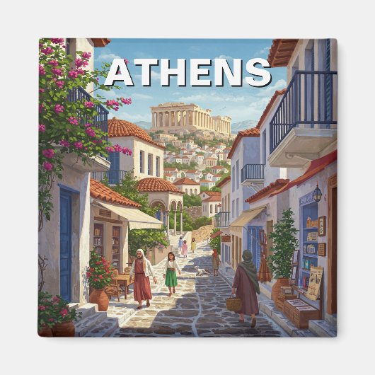 ギリシャ アテネ プラカ 旅行 マグネット (正面)