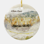 ギリシャ，アテネ，ヘロディオンの古代劇場 セラミックオーナメント (裏面)