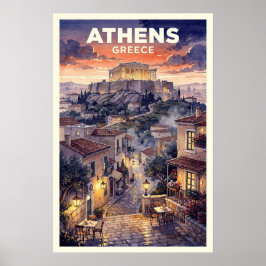 ギリシャ アテネ レトロ 旅行 ポスター