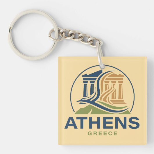 ギリシャ アテネ 古代ギリシャのパルテノン神殿 キーホルダー (正面)