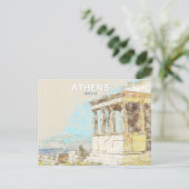 ギリシャ アテネ - 古代ギリシャの街並み、旅行 ポストカード (スタンド正面)
