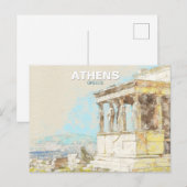 ギリシャ アテネ - 古代ギリシャの街並み、旅行 ポストカード (正面/裏面)
