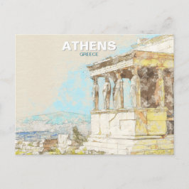 ギリシャ アテネ - 古代ギリシャの街並み、旅行 ポストカード