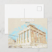 ギリシャ アテネ - 古代都市 旅行のお土産 ポストカード (正面/裏面)