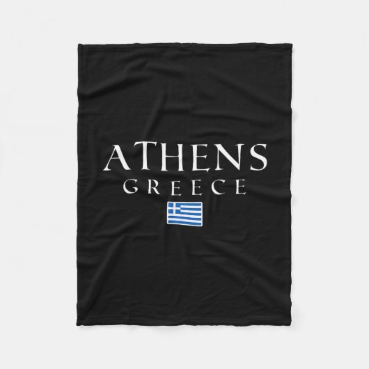 ギリシャ アテネ 旗 旅行 アテネ お土産 ギリシャ語 フリースブランケット (正面)