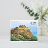ギリシャ アテネ 水彩ポストカード | 歴史的な景観 シーズンポストカード (スタンド正面)