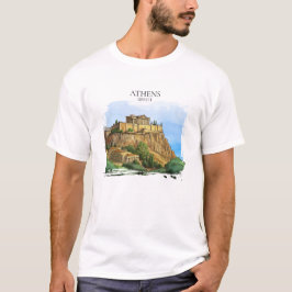 ギリシャ アテネ 水彩画 | 歴史的景観 Tシャツ