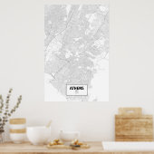 ギリシャ，アテネ（白い上に黒） ポスター (キッチン)