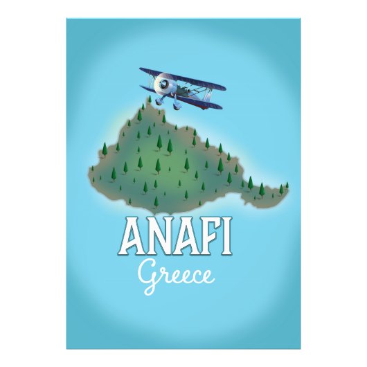 ギリシャ アナフィ島の旅行ポスター フォトプリント            (正面)