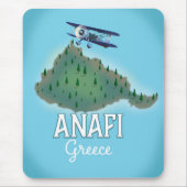 ギリシャ アナフィ島の旅行ポスター マウスパッド (正面)