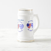 ギリシャ アメリカ ハート 国籍 個人名入り ビールジョッキ (正面右)